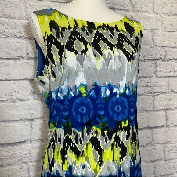 Frank Lyman Womens Geometric Multi Color Fitted Sheath Dress Size 10 - Picture 3 of 9